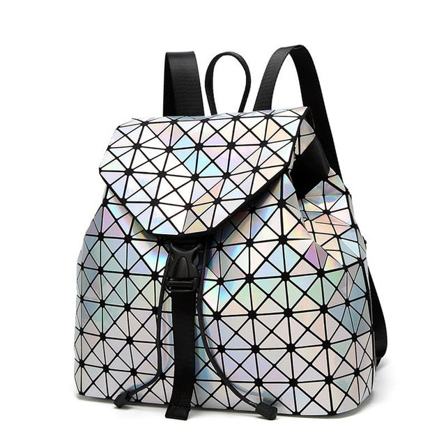 Geometric Plaid Backpacks