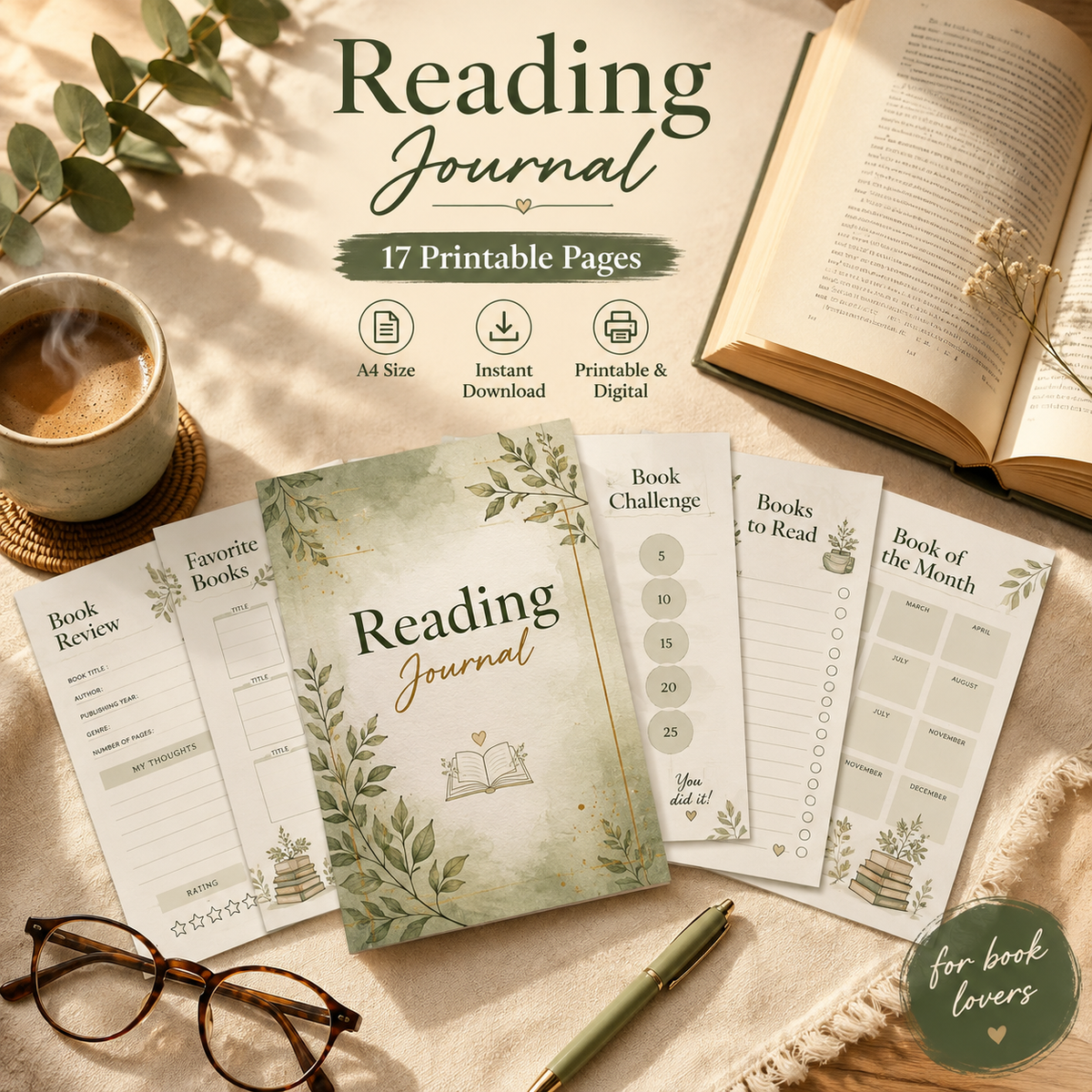 Reading journal printable book tracker