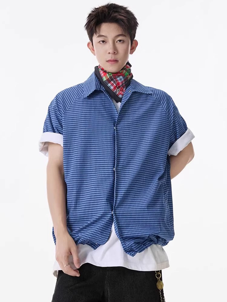 Checkered Short Sleeve Shirt for Men