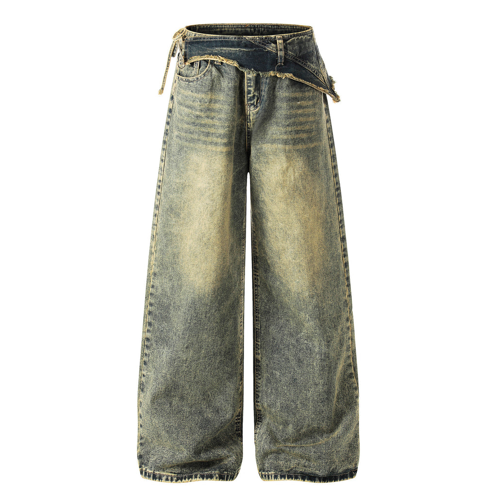 Vintage distressed irregular jeans