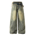 Vintage distressed irregular jeans