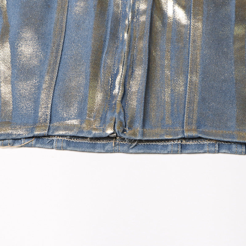 Denim short top for women