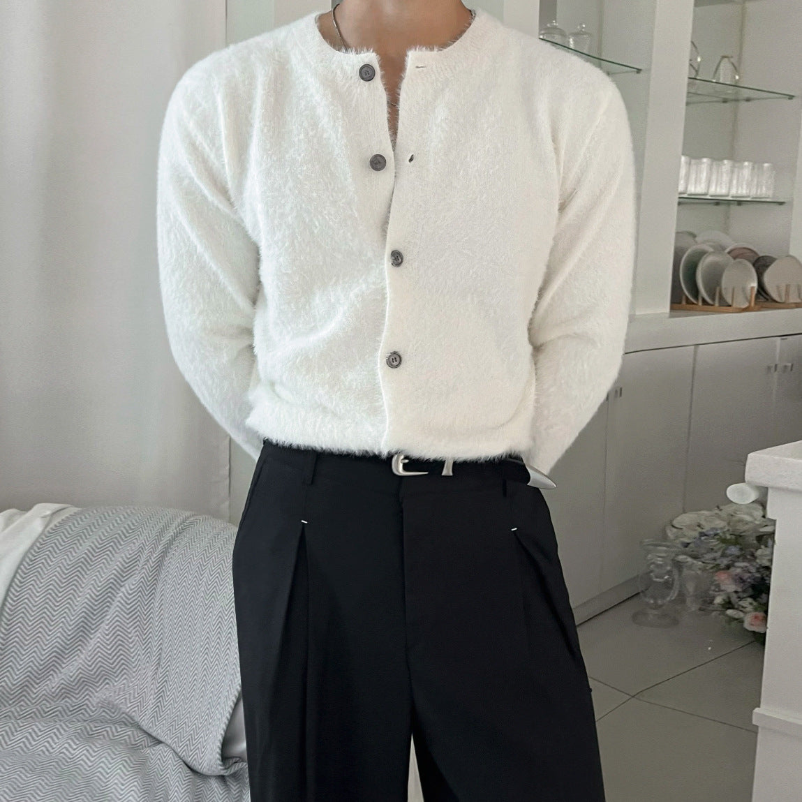 Vintage Knit Cardigan Men