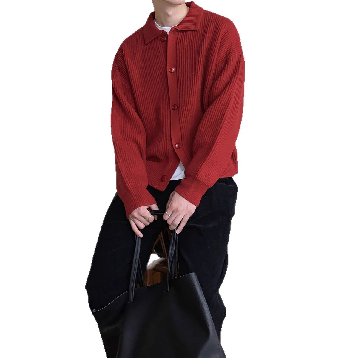 Collar Knit Cardigan for Men