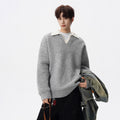 Turn-Down Collar Sweater for Men