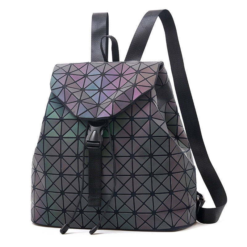 Geometric Plaid Backpacks