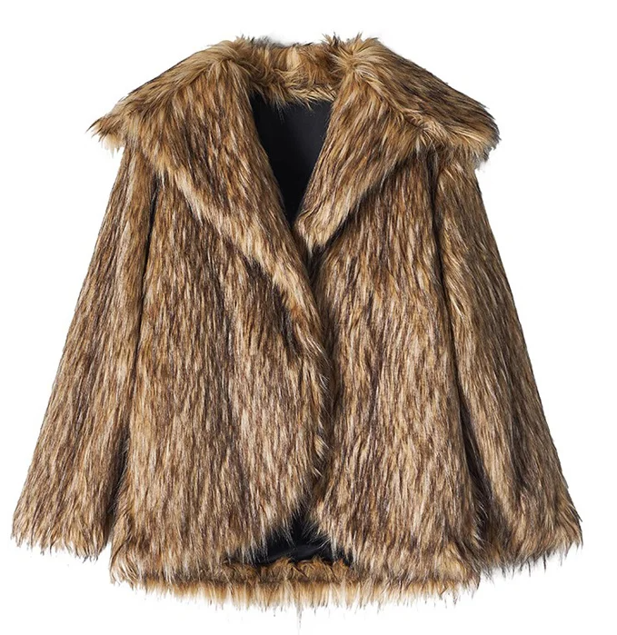 Unisex big fur coat