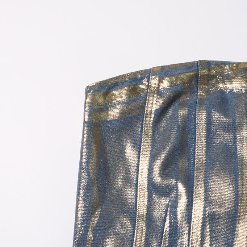 Denim short top for women