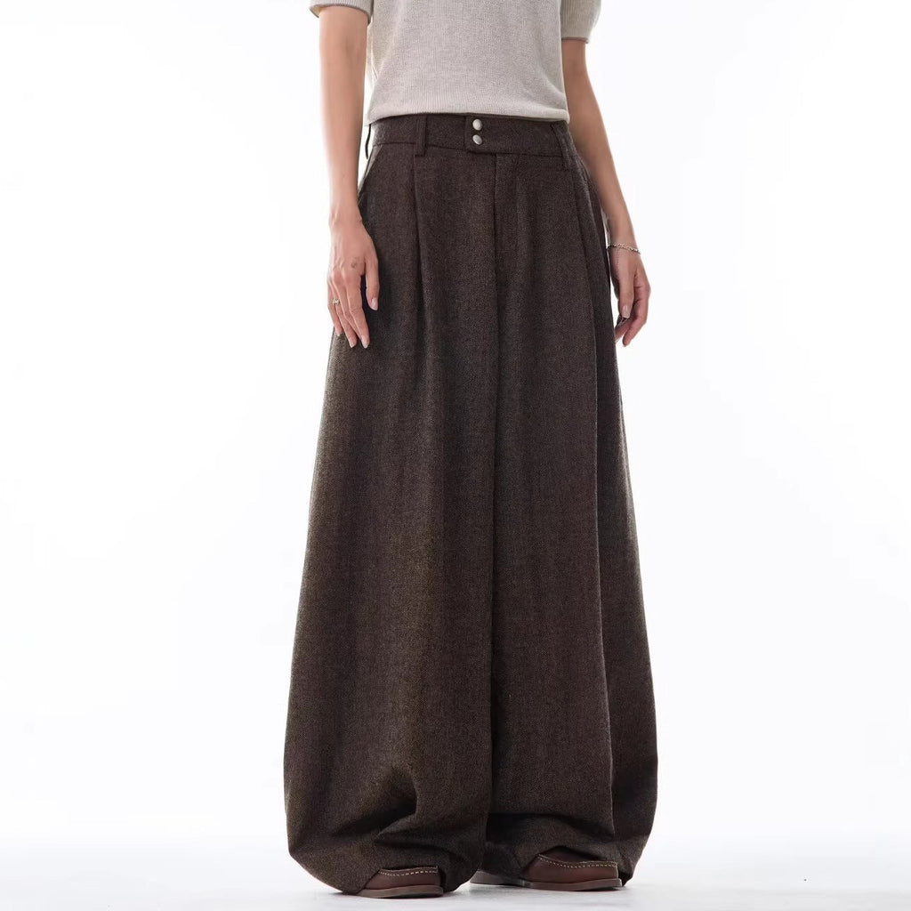 Smart Double Pleat Casual Trousers for Men and Women