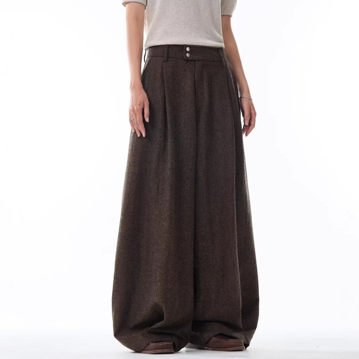 Smart Double Pleat Casual Trousers for Men and Women