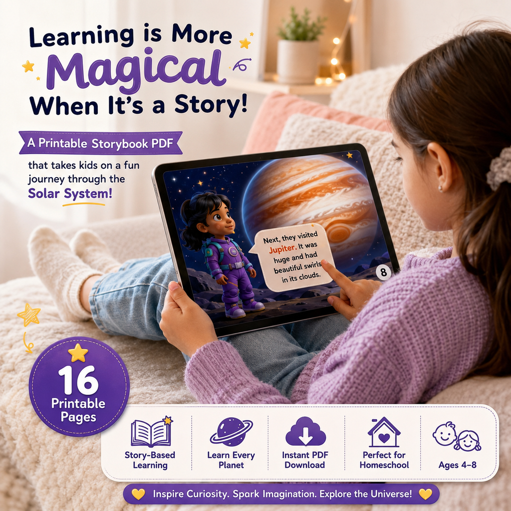 Solar system storybook for kids