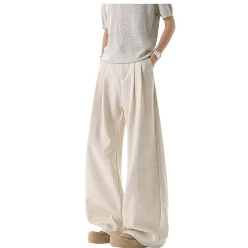 Linen-Like Wrinkled Wide-Leg pants for Men