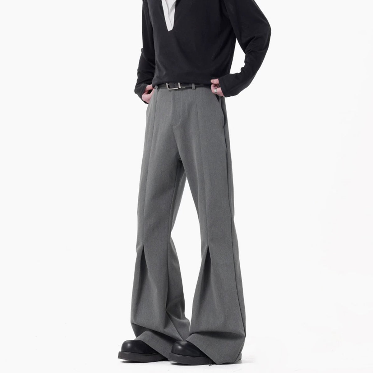 Classic Gray Pleated pants for Men