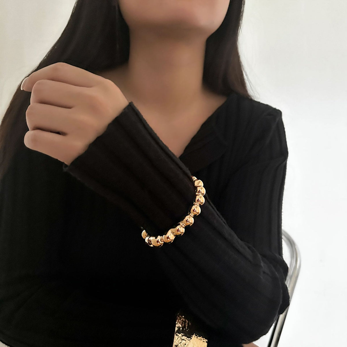 Oval bead spring bracelet