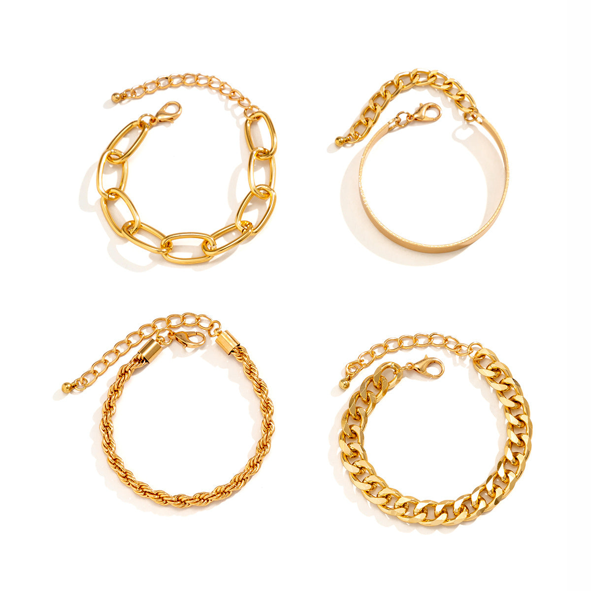 Stacked Metal Smooth Bracelet for Women