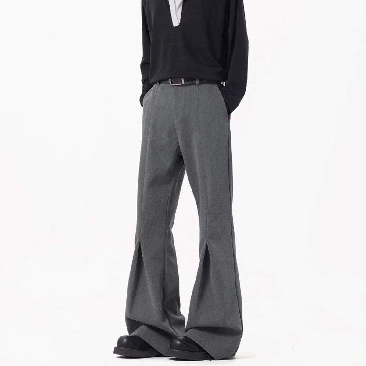Classic Gray Pleated pants for Men