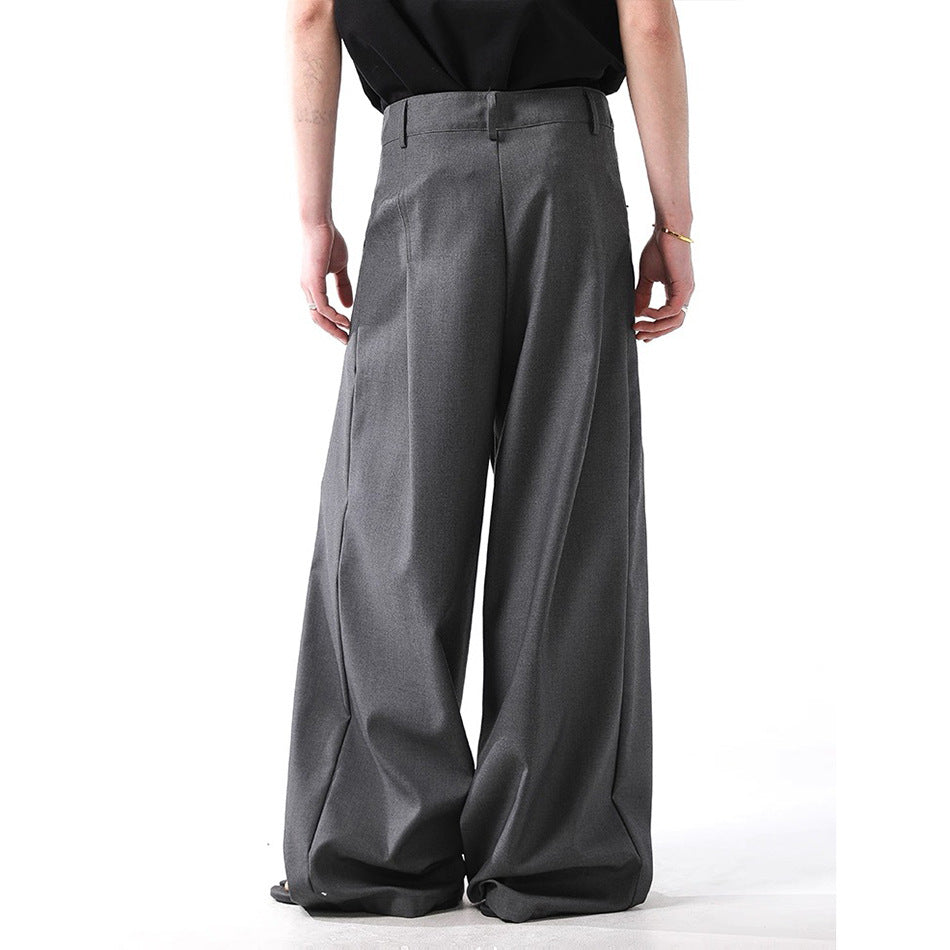 High-End Loose Wide-Leg Drape Suit Pants
