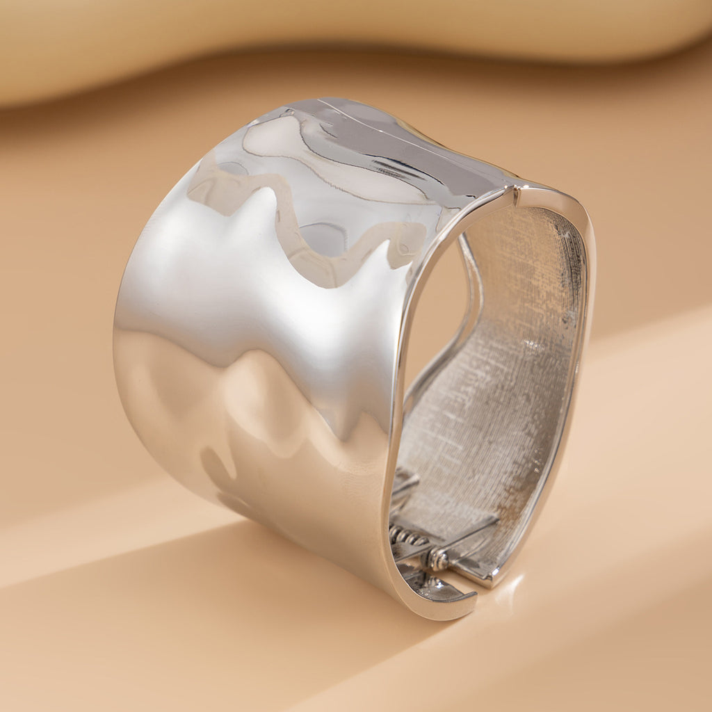 Curved Smooth Surface Spring Bangle
