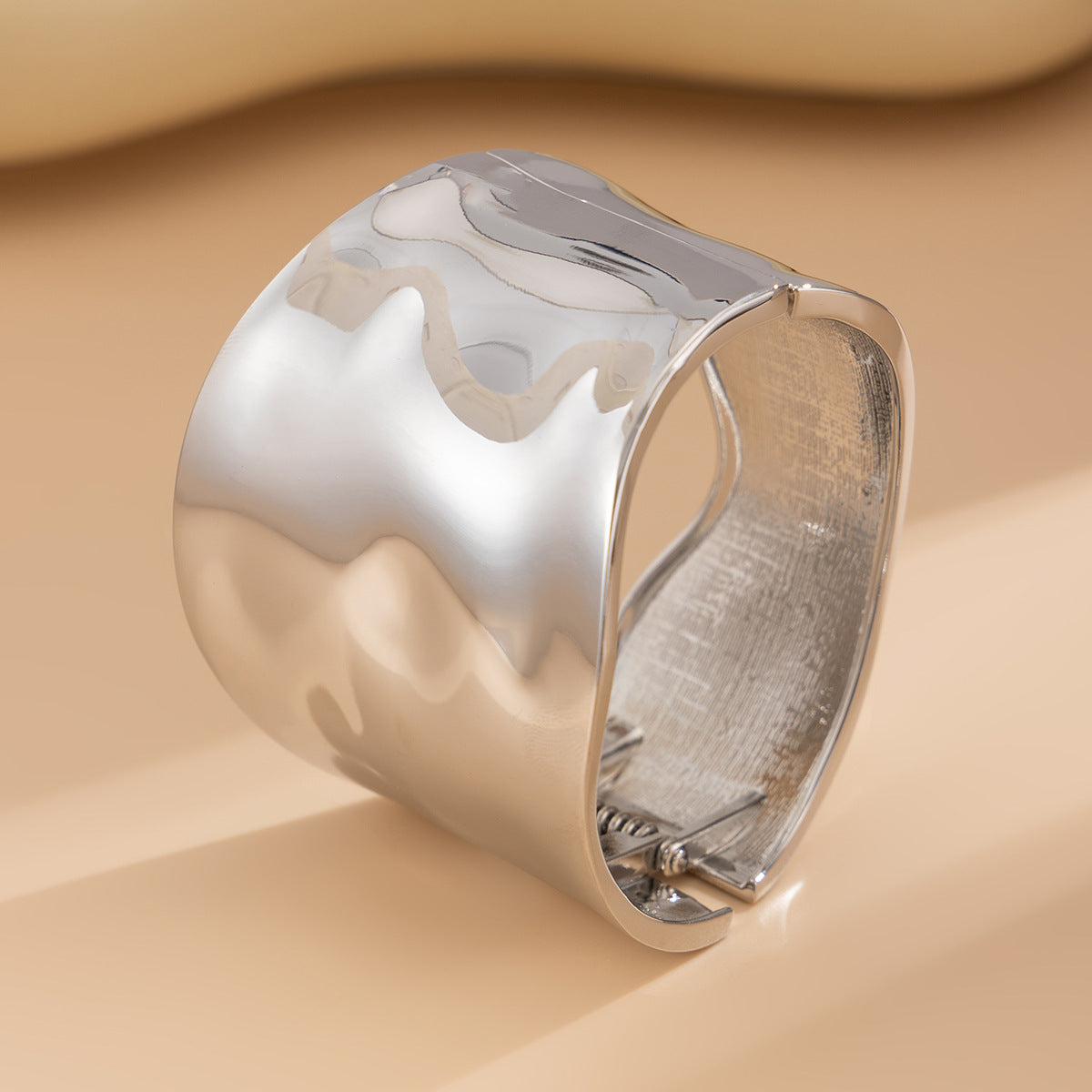 Curved Smooth Surface Spring Bangle