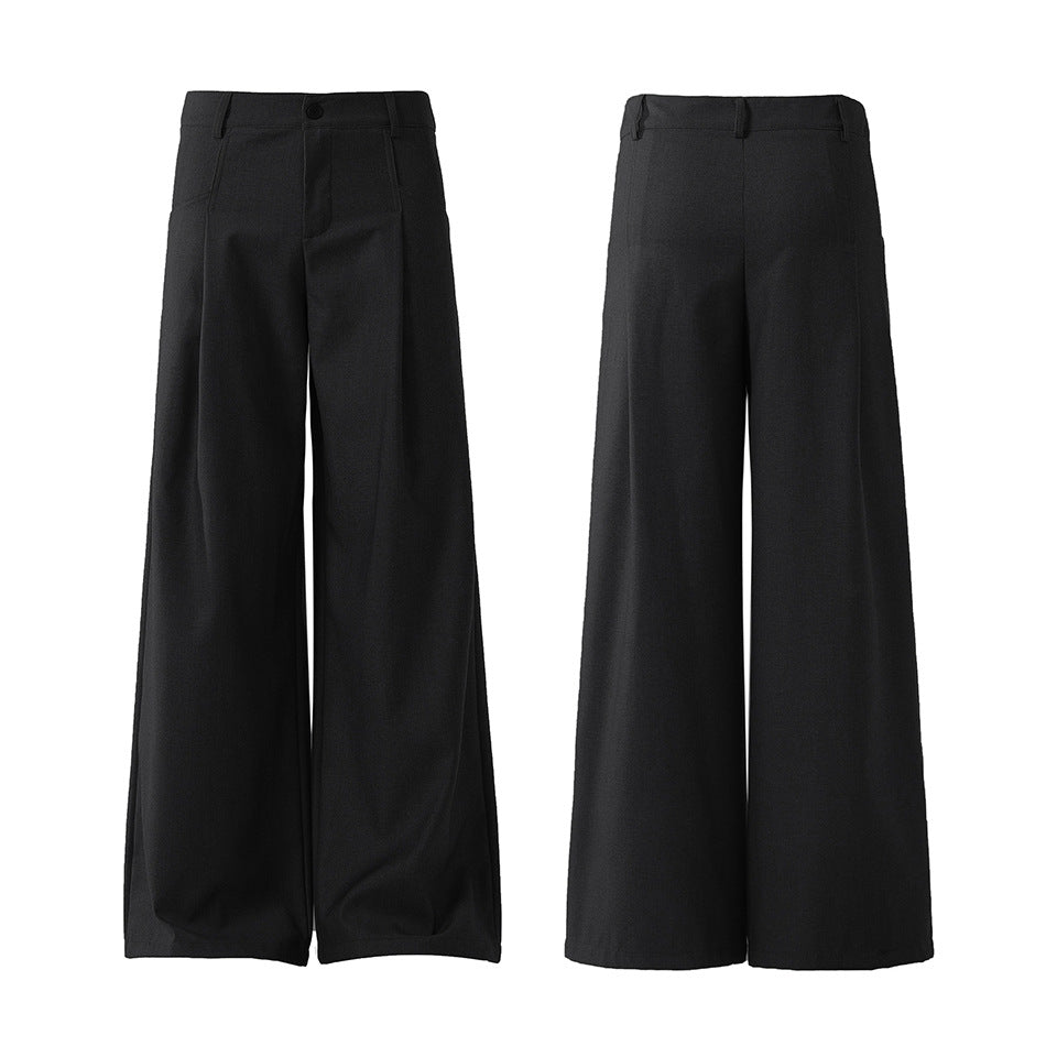 High-End Loose Wide-Leg Drape Suit Pants
