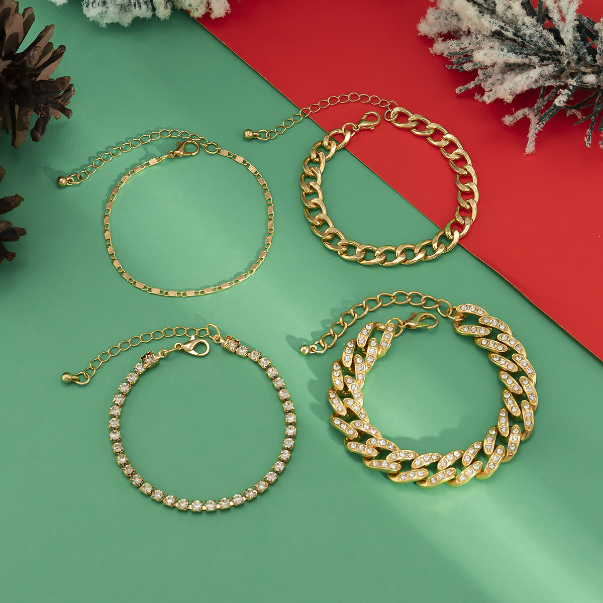 Stacked Metal Smooth Bracelet for Women