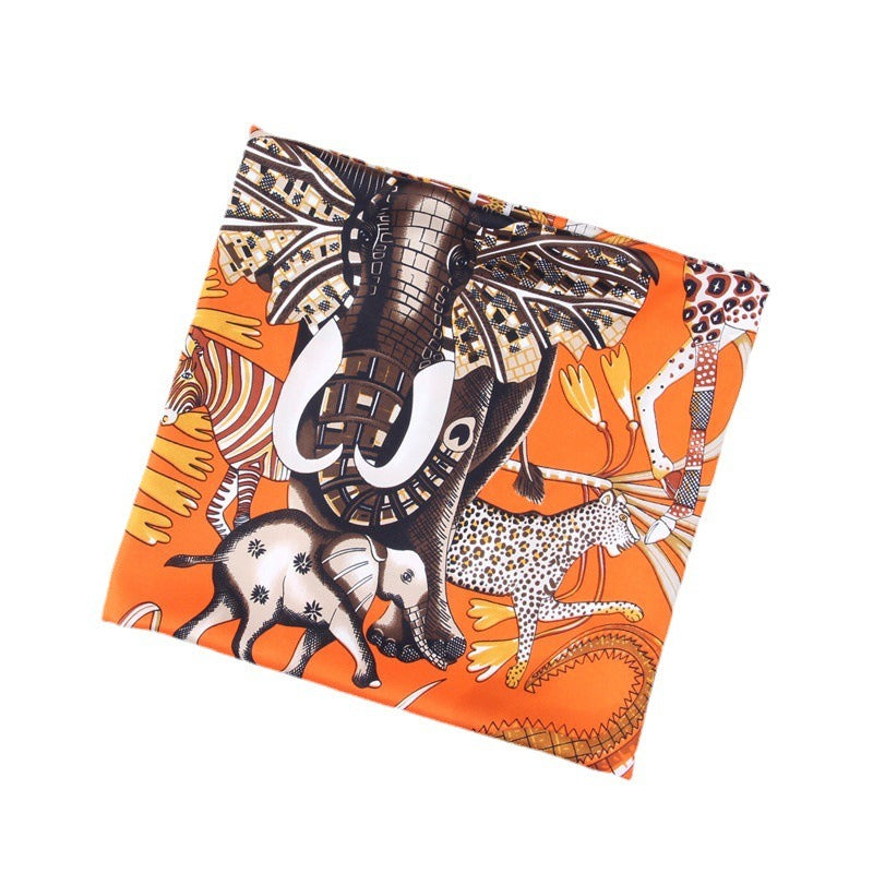 Twill silk square scarf