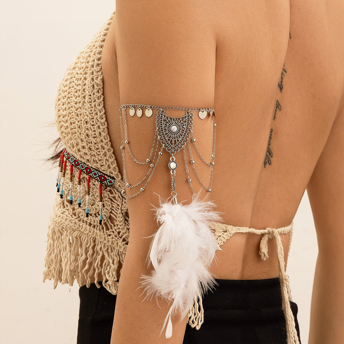 Catcher net leaf open arm bracelet