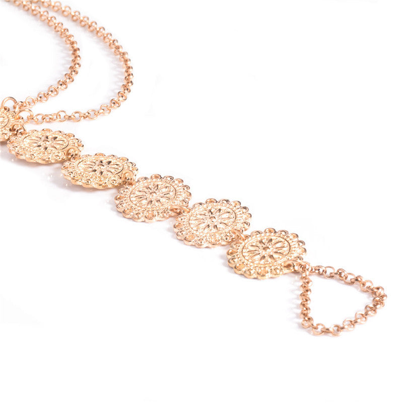 Carved Disc Beach Anklet