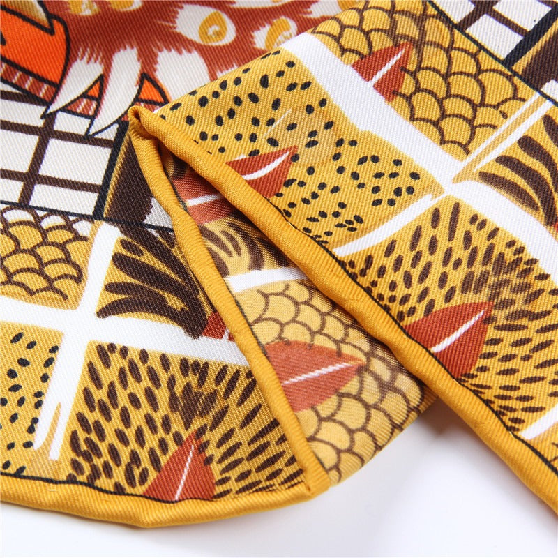 Twill silk square scarf