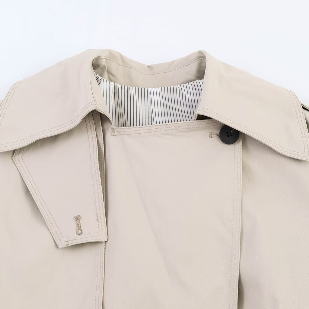 Elegant waistband loose windbreaker