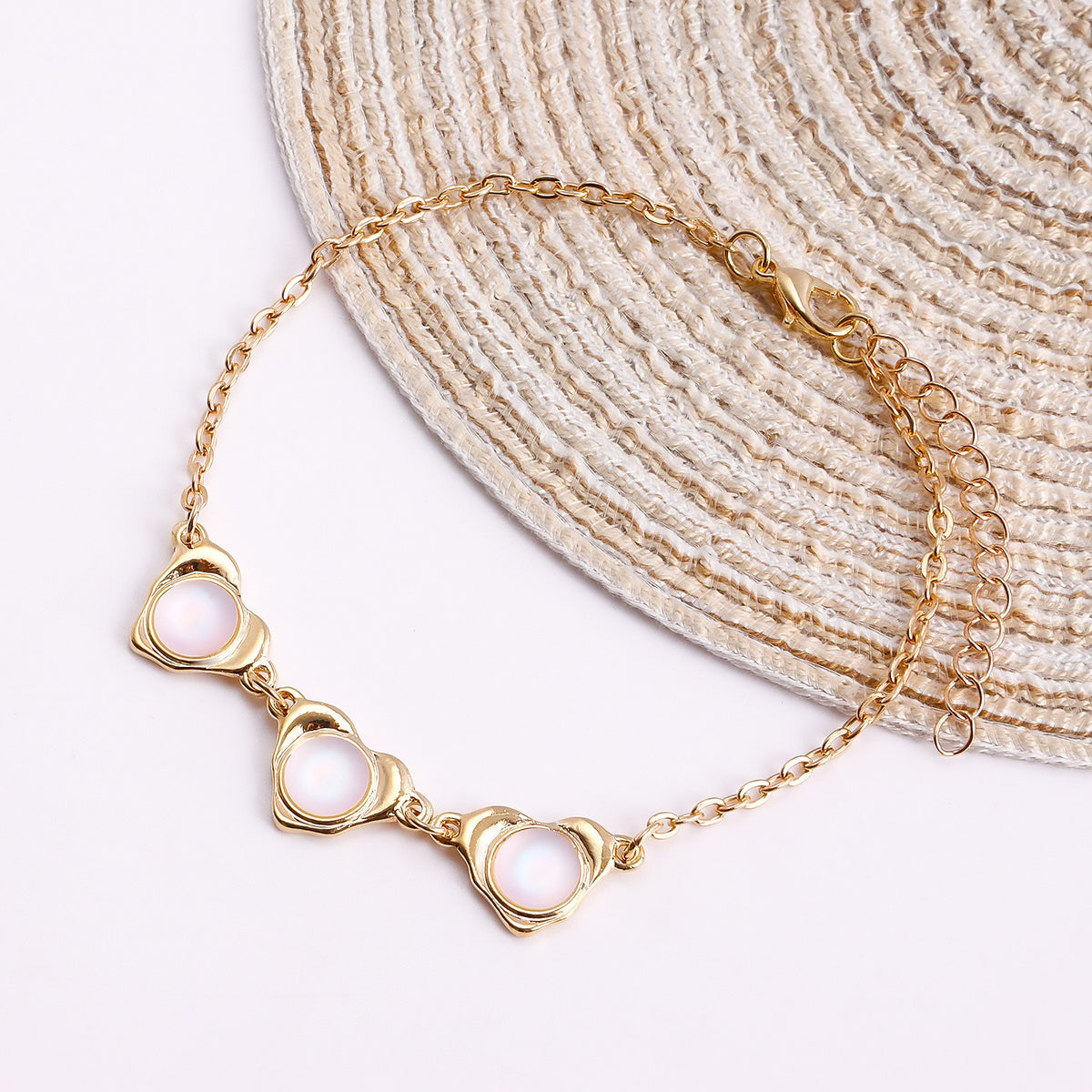 Woven shell anklet