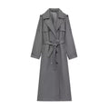 Woolen waistband long coat
