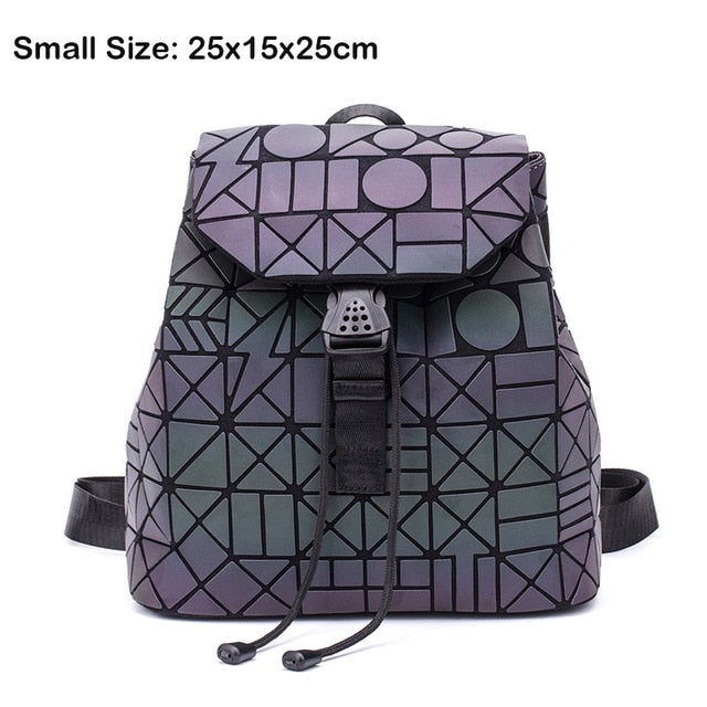 Geometric Plaid Backpacks