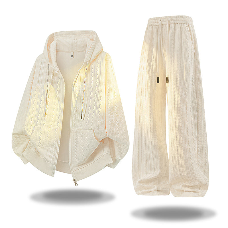 Textured Casual Sportswear Set