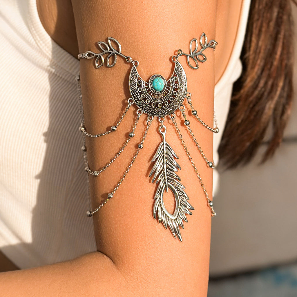 Catcher net leaf open arm bracelet