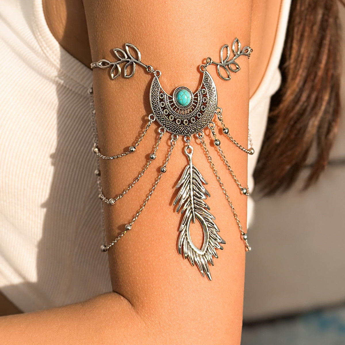 Catcher net leaf open arm bracelet