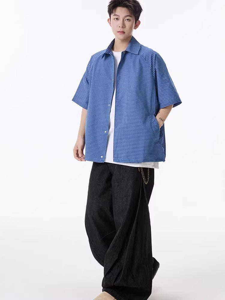Checkered Short Sleeve Shirt for Men