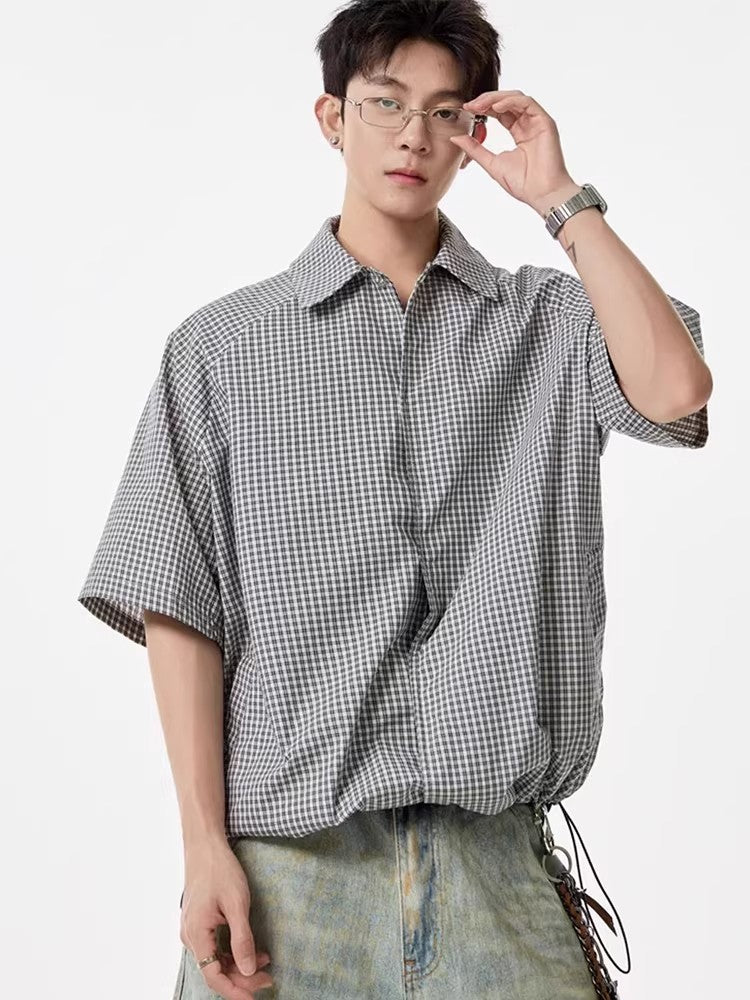 Checkered Short Sleeve Shirt for Men