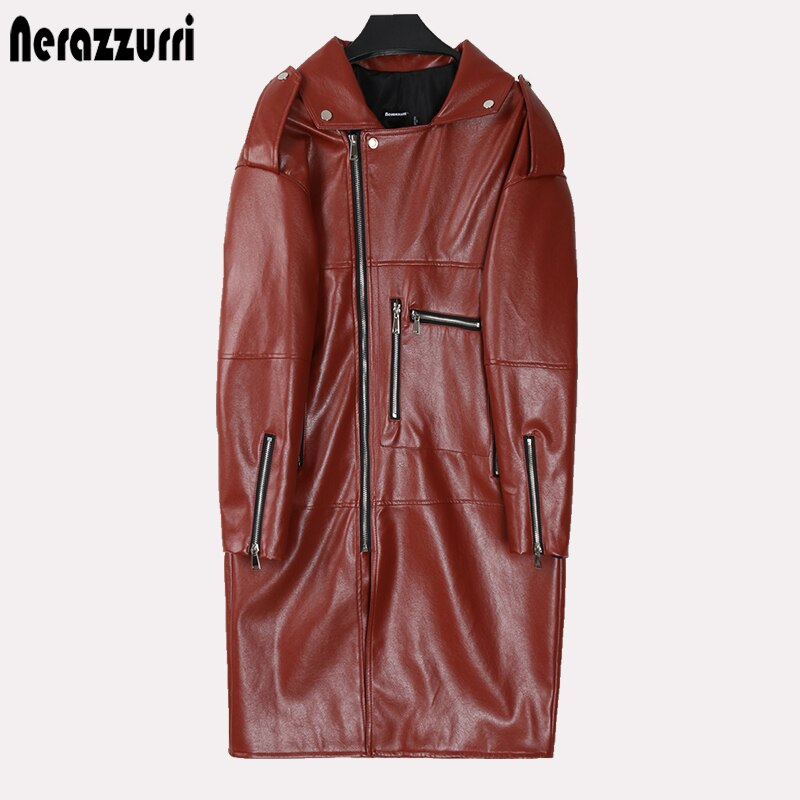 Faux Leather Coat Streetwear
