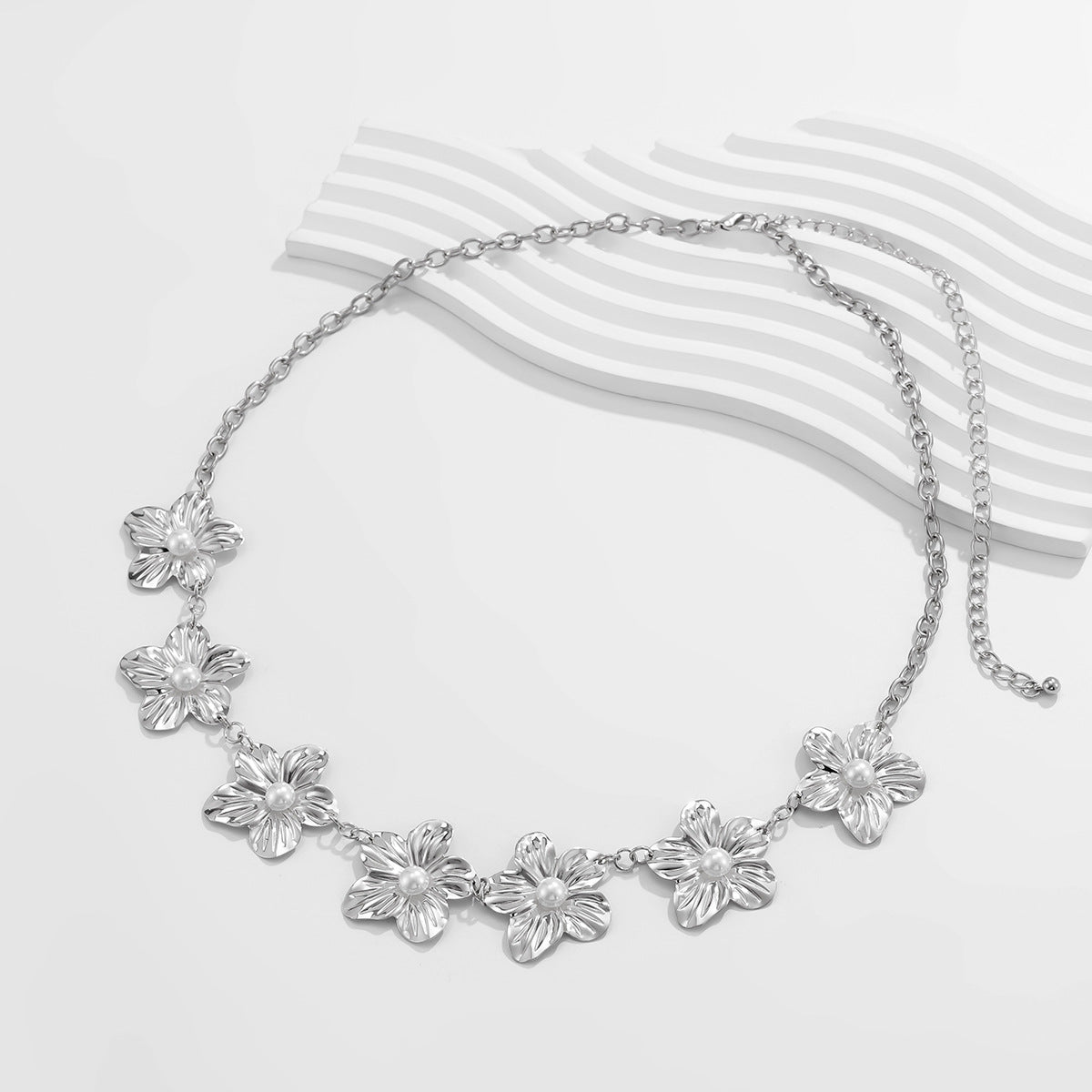 Pearl flower body chain