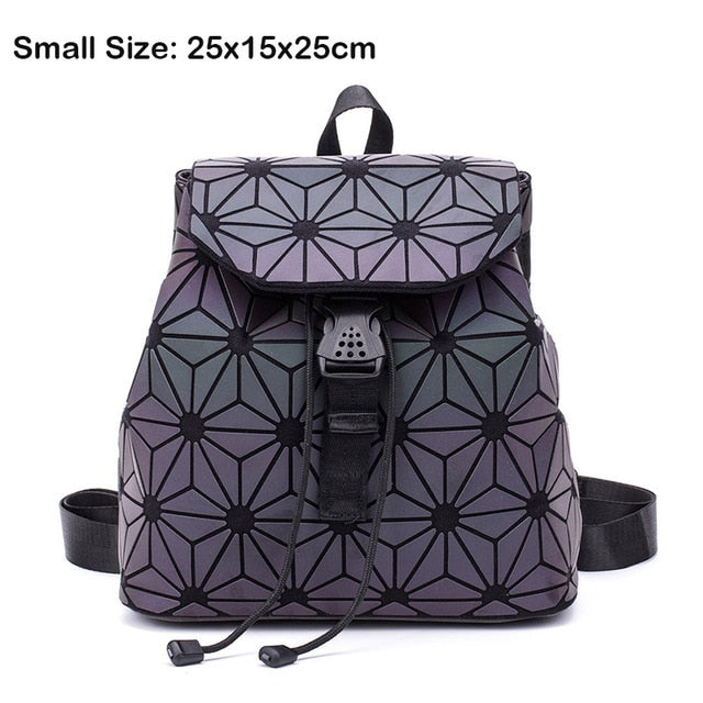 Geometric Plaid Backpacks