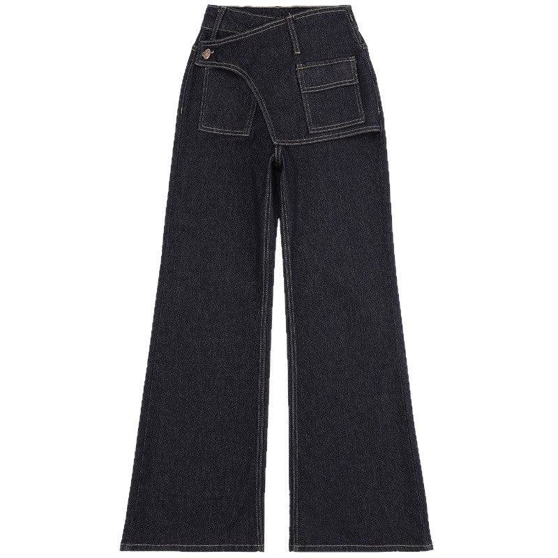 Deep Blue Wide-Leg Jeans
