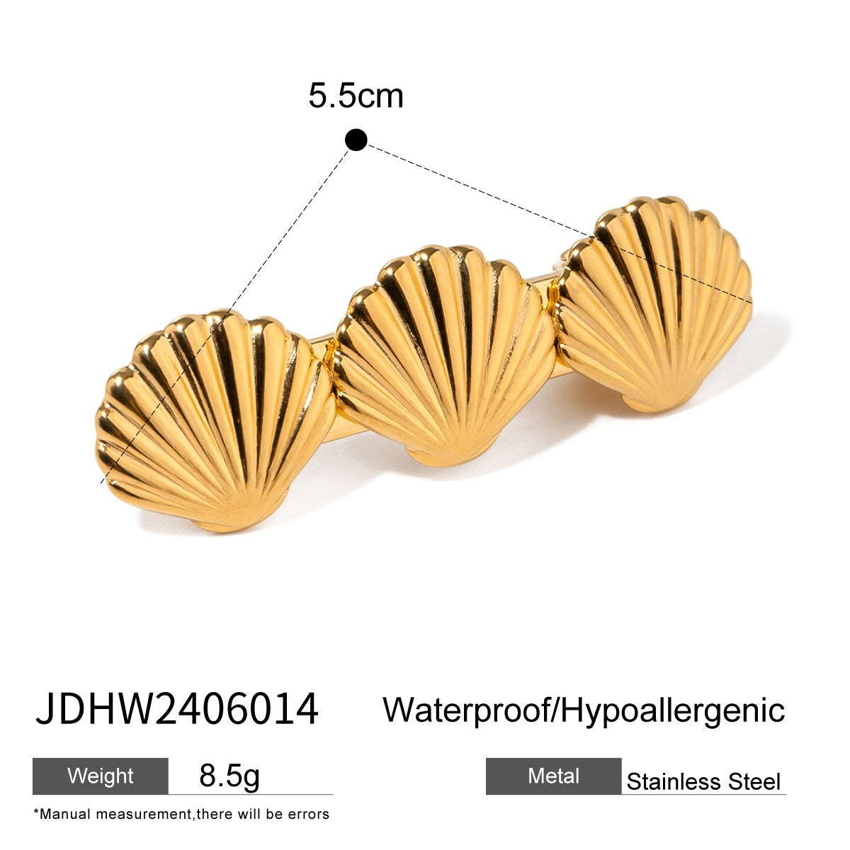 Shell hair clip with bangs
