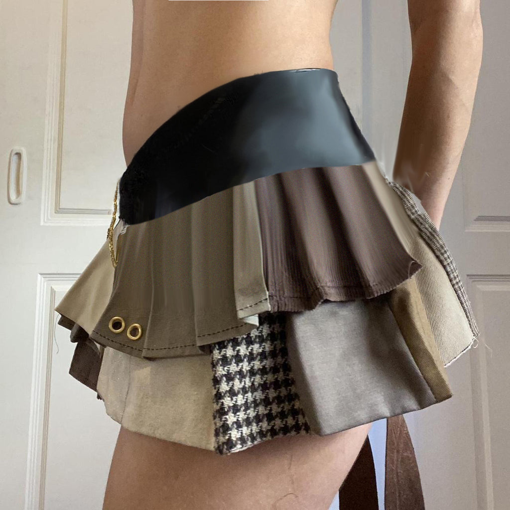Pleated low waisted midi skirt short