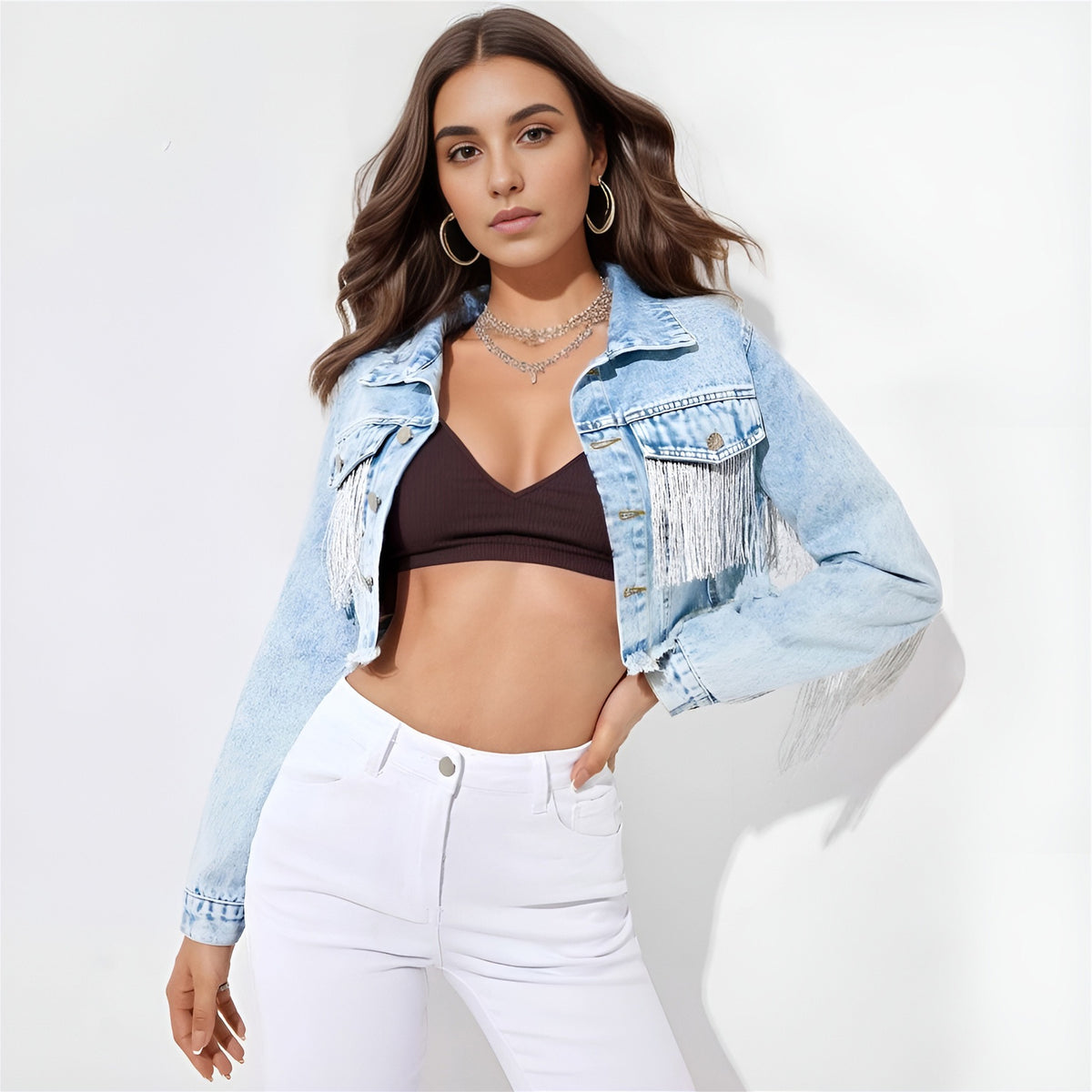 Women's denim short jacket
