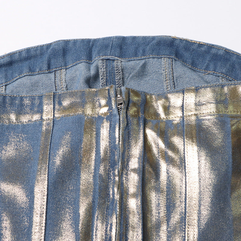 Denim short top for women