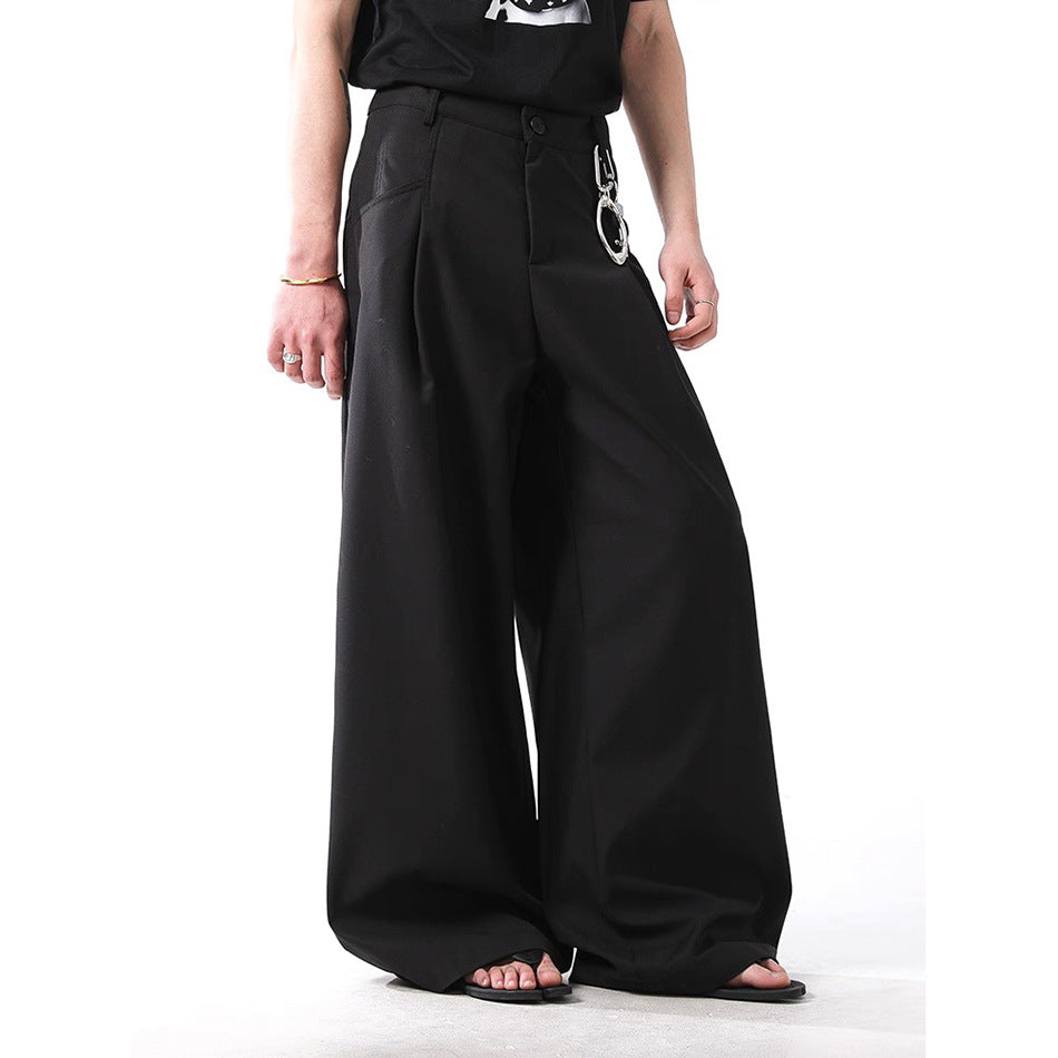 High-End Loose Wide-Leg Drape Suit Pants