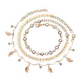 Hollow Leaf Arrow Diamond Anklet