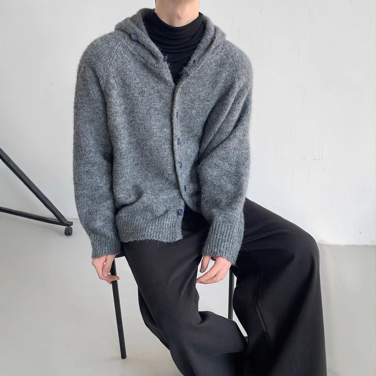 Thick Hooded Cardigan Sweater