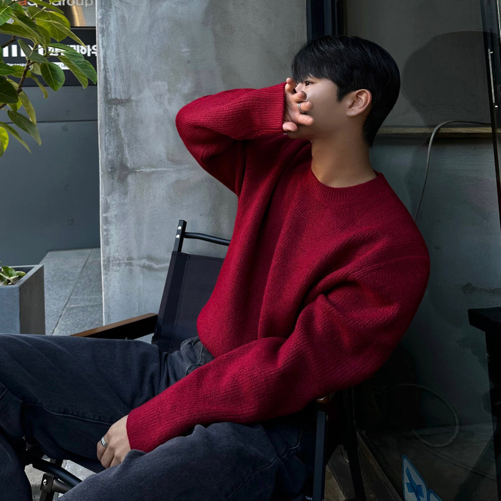 Round Neck Pullover Knitwear for Men